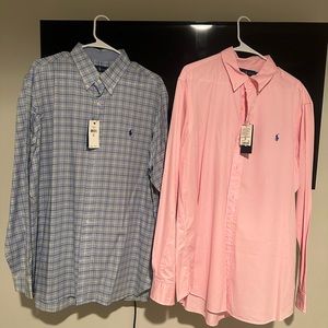 Bundle of two ralph lauren dress shirts XL new with tags